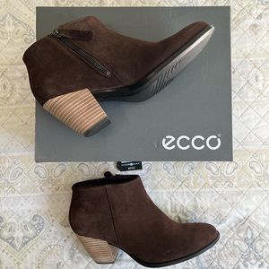 Ecco Womens Shape 55 Western Ankle Boot Coffee Suede Hydromax Fashion Si…